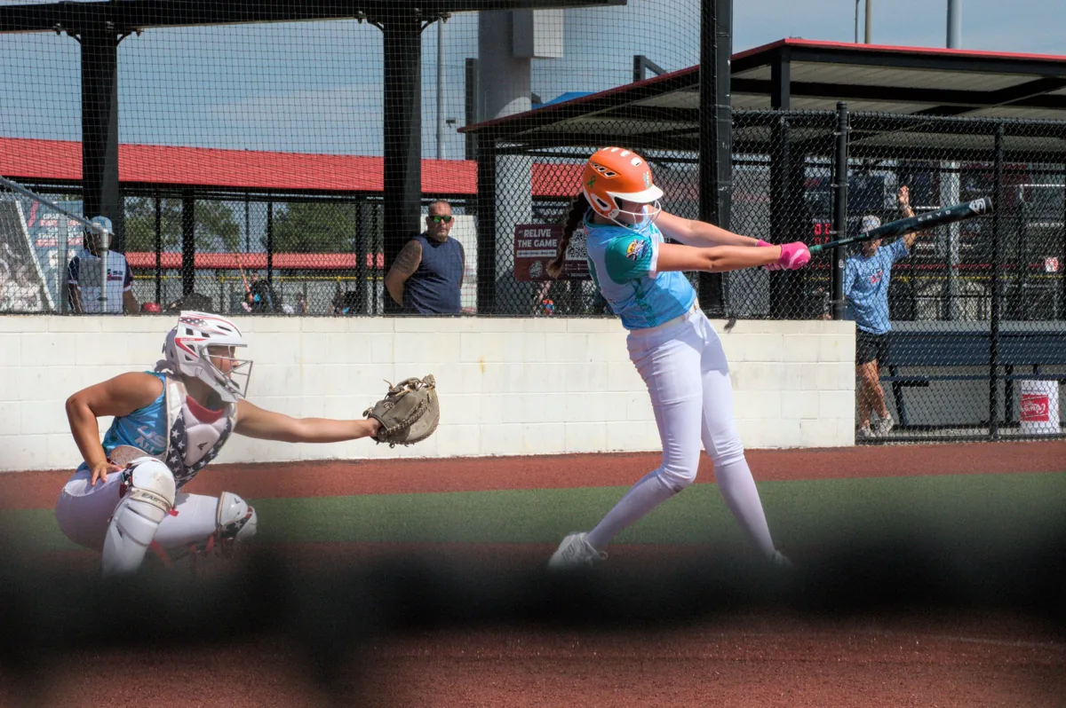 Hailey swinging at the plate